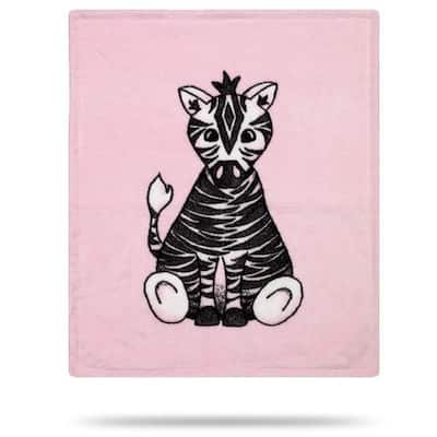 Denali Baby Zebra Pink/Soft Pink 30"x36" Baby Blanket