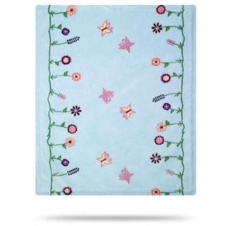 Denali Whimsical Floral Blue/Soft Blue 30"x36" Baby Blanket