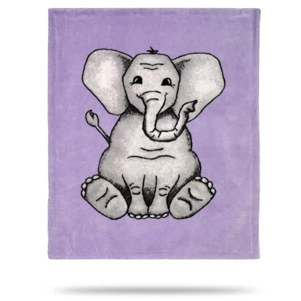 Denali Baby Elephant Purple/Soft Purple 30"x36" Baby Blanket