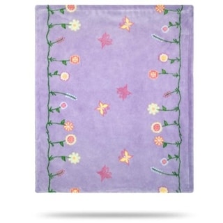 Denali Whimsical Floral Purple/Soft Purple 30"x36" Baby Blanket