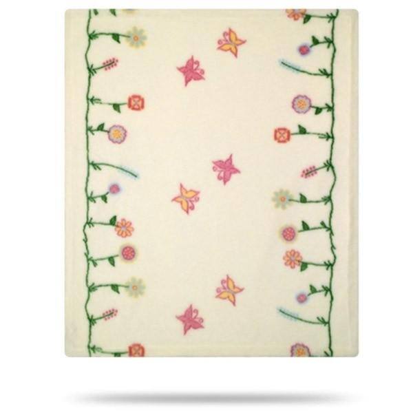 slide 1 of 1, Denali Whimsical Floral Cream/Cream 30"x36" Baby Blanket