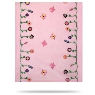 Denali Whimsical Floral Pink/Soft Pink 30"x36" Baby Blanket