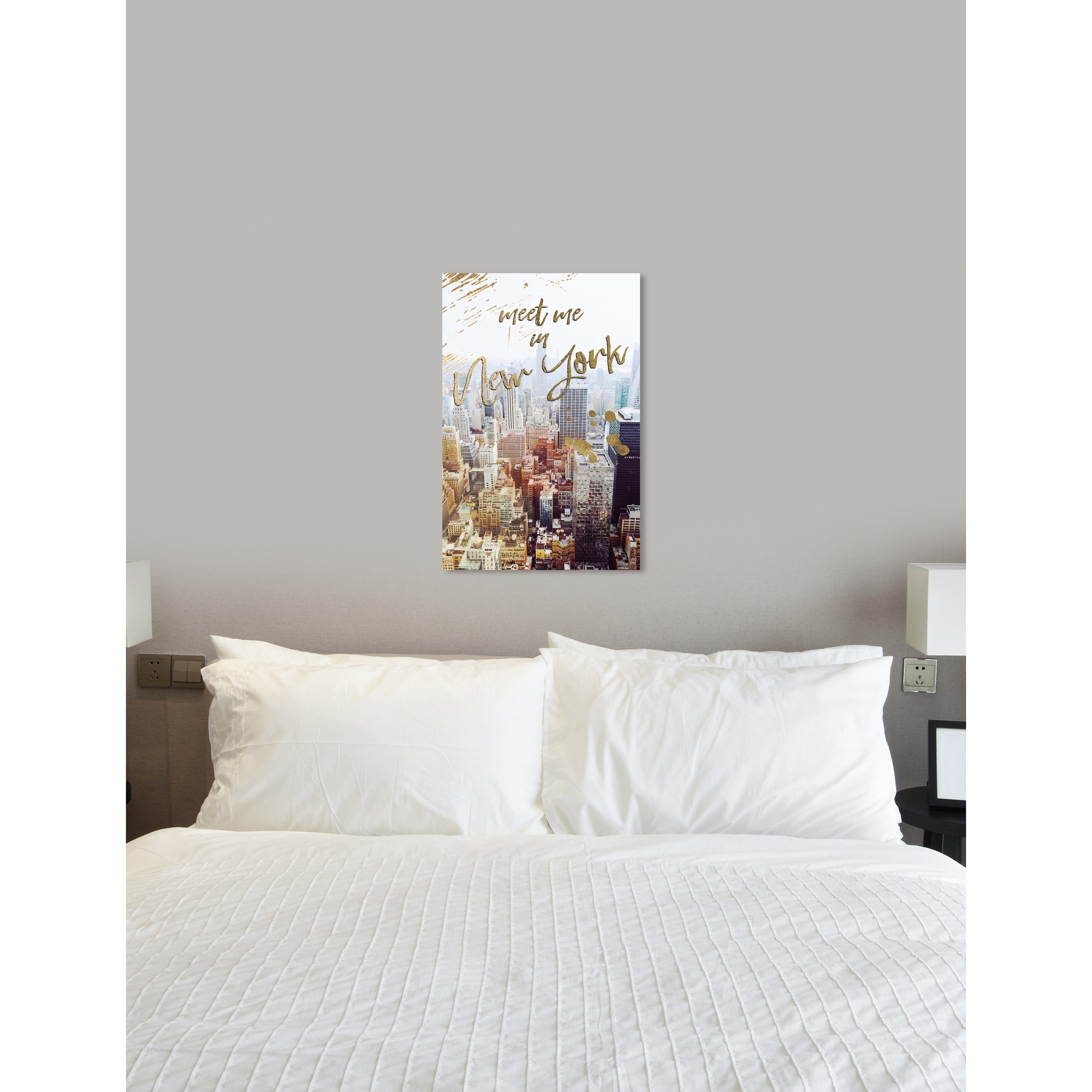 Oliver Gal Meet Me In Ny Cities And Skylines Wall Art Canvas Print Gold White