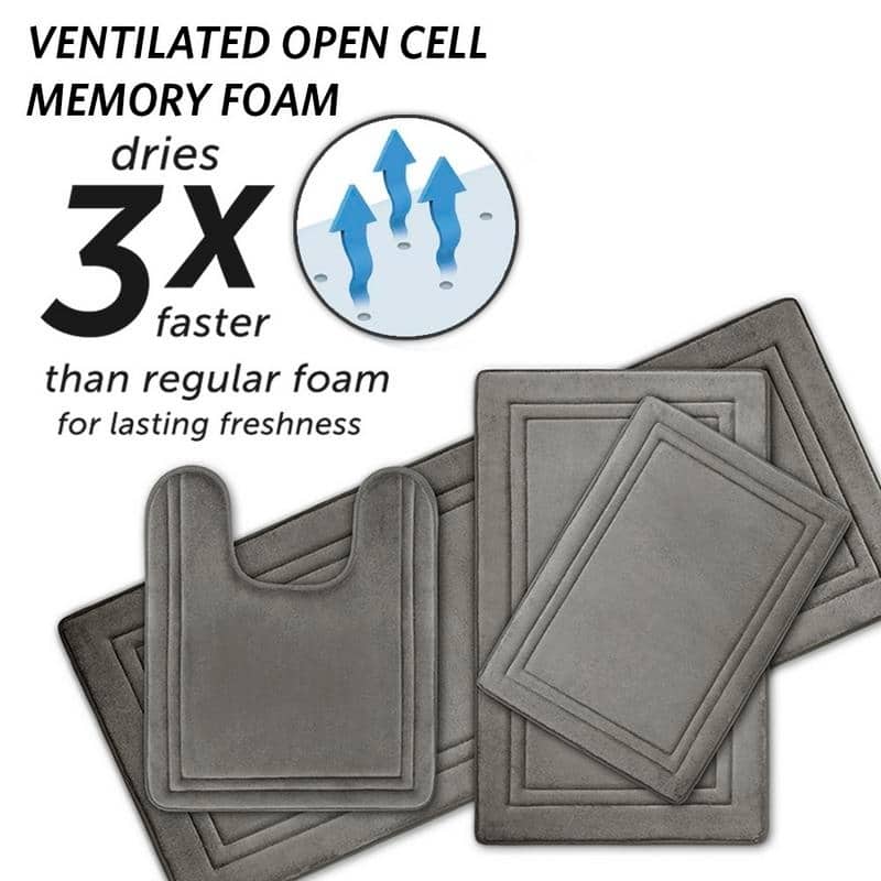 Microdry Speed Dry Memory Foam Bath Runner, 24" x 58" Linen On Sale