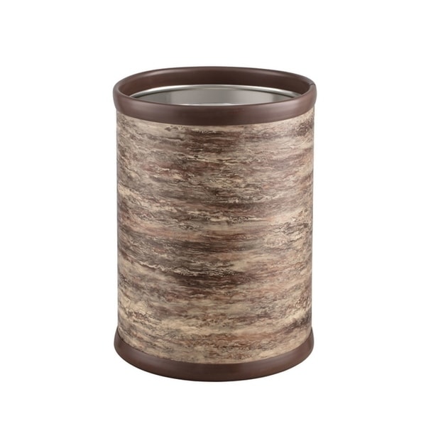 Brown Stone 10" Round Waste Basket