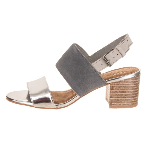 toms black leather women's poppy sandals