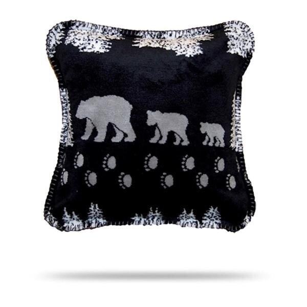 Denali Black Denali Bear Pillow 18x18