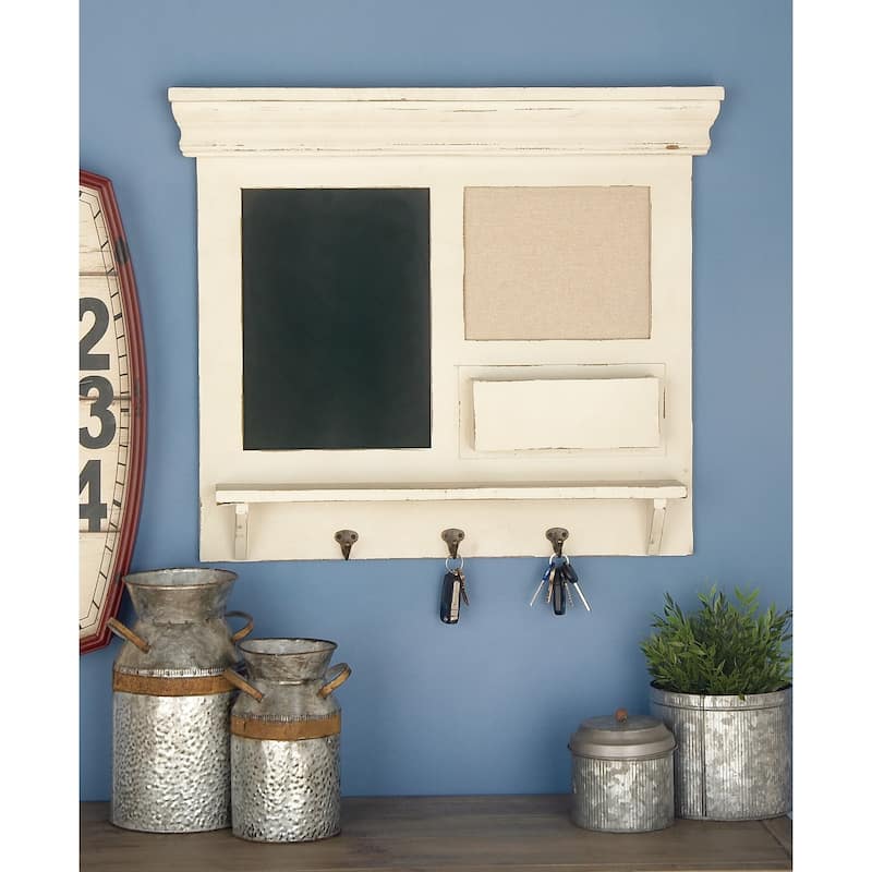 White MDF Farmhouse Wall Decor Abstract 24 x 28 x 4