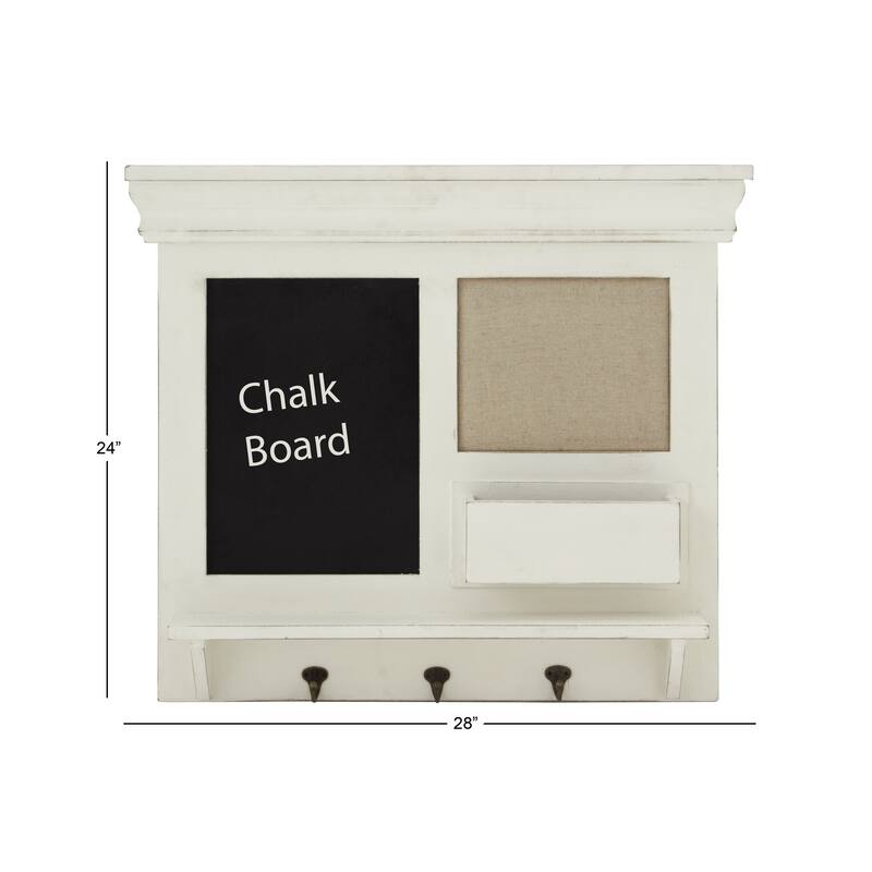 White MDF Farmhouse Wall Decor Abstract 24 x 28 x 4