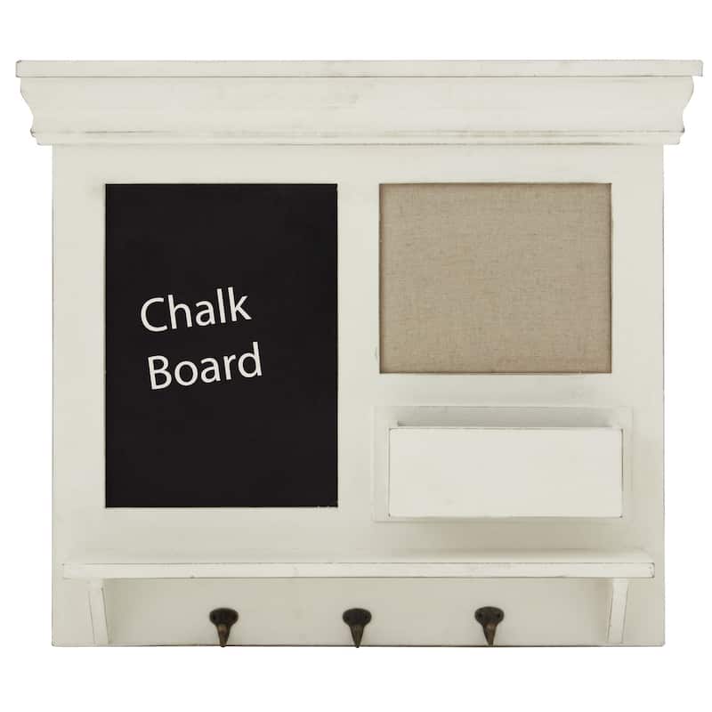 White MDF Farmhouse Wall Decor Abstract 24 x 28 x 4