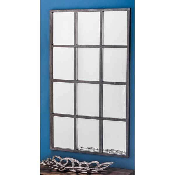 Carbon Loft Mackintosh Grid Metal Wall Mirror - Grey