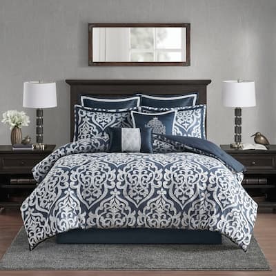 Blue Damask Comforter Sets Find Great Bedding Deals Shopping At