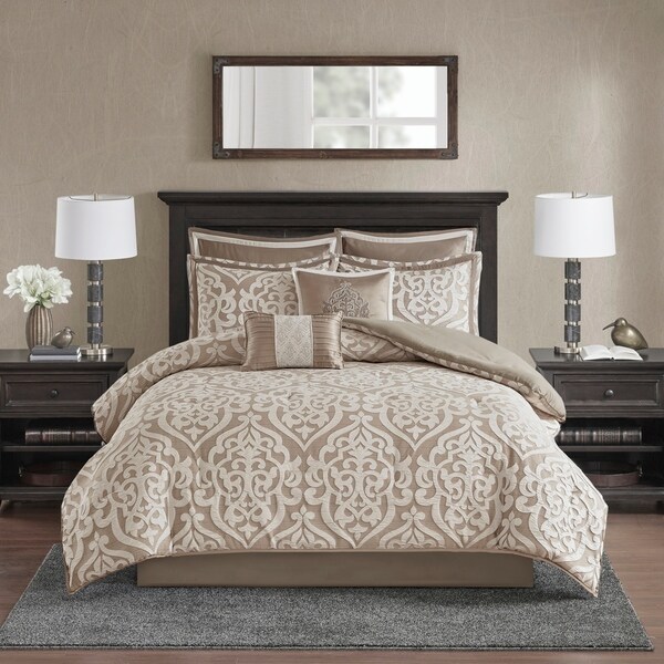 Madison Park Dillon Silver 8 Piece Jacquard Comforter Set
