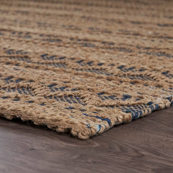 Lr Home Hand Woven Natural Fiber Vintage Indigo Jute Chenille Rug 8 X 10 On Sale Overstock 21417014