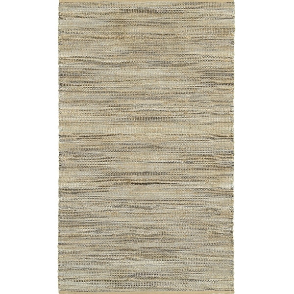 LR Home Hand Loomed Natural Fiber Sonora Navy Jute/ Chenille Rug - 8' x 10'