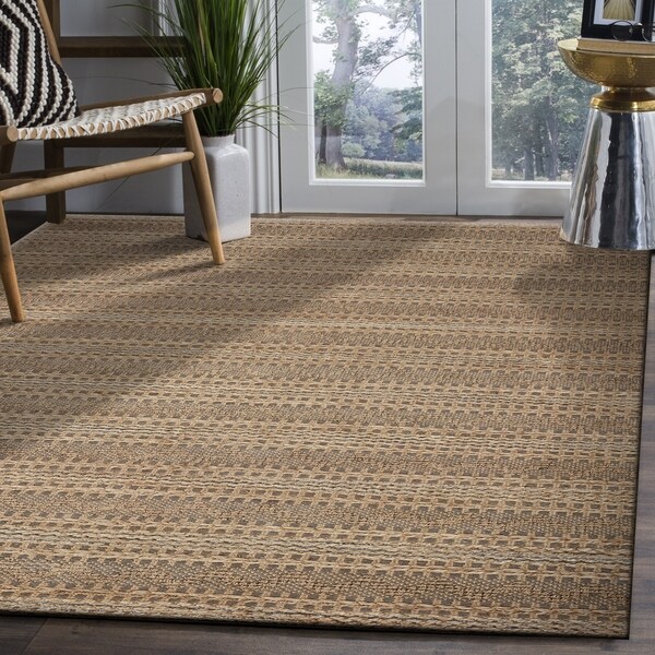 LR Home Hand Woven Natural Fiber Fog Looped Gray Jute/ Chenille Rug - 9' x 12'