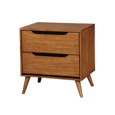 Lennart Mid-Century Modern Nightstand, Light Oak