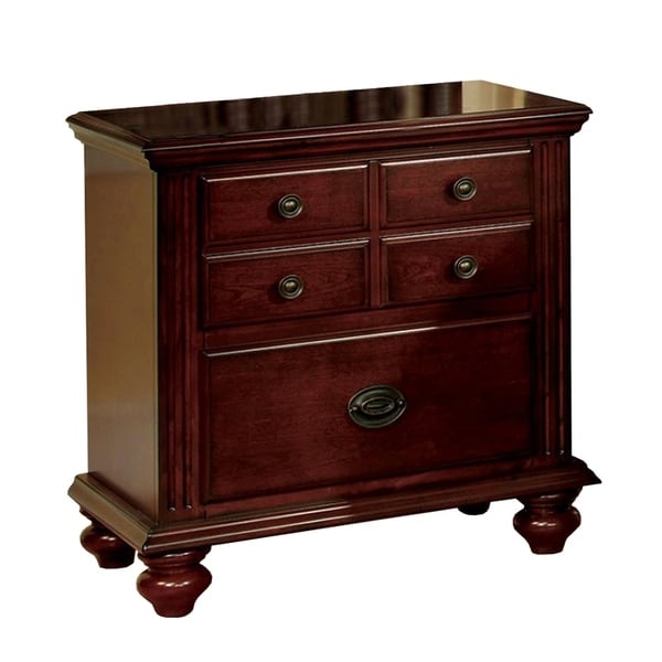 Gabrielle II Transitional Nightstand, Cherry Finish ...