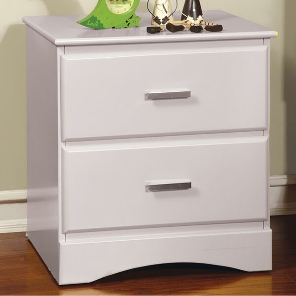 Prismo Transitional Style Night Stand, White