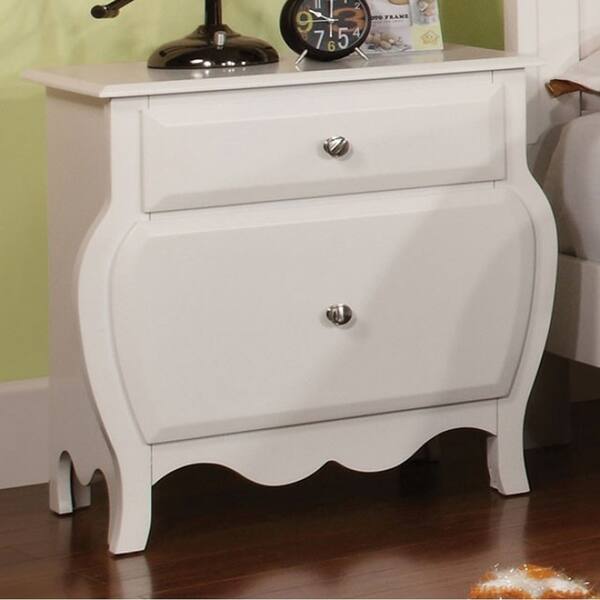 Shop Roxana Transitional Nightstand White Finish Overstock 21419240