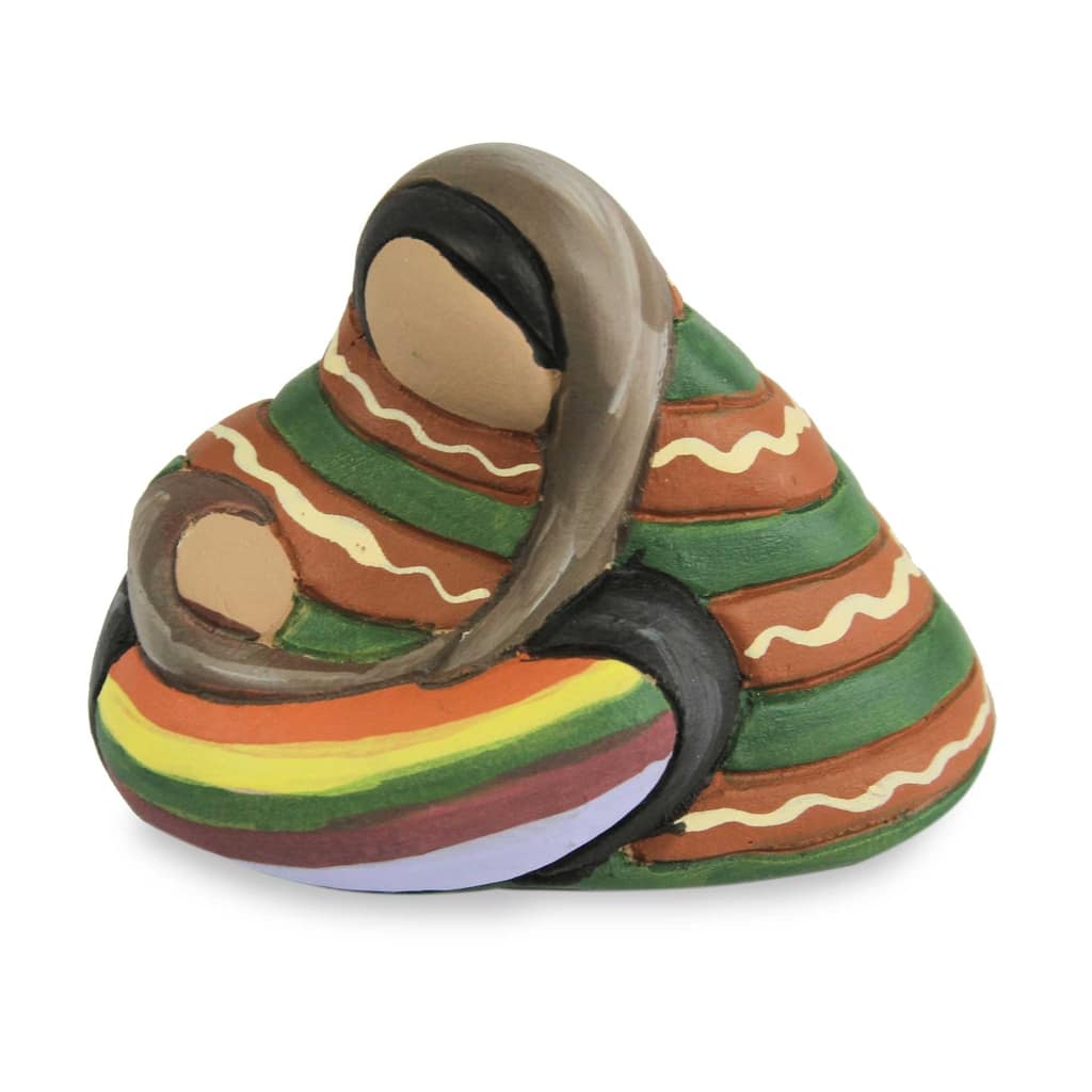 Handmade Ceramic Figurine, 'Andean Mother' (Peru)