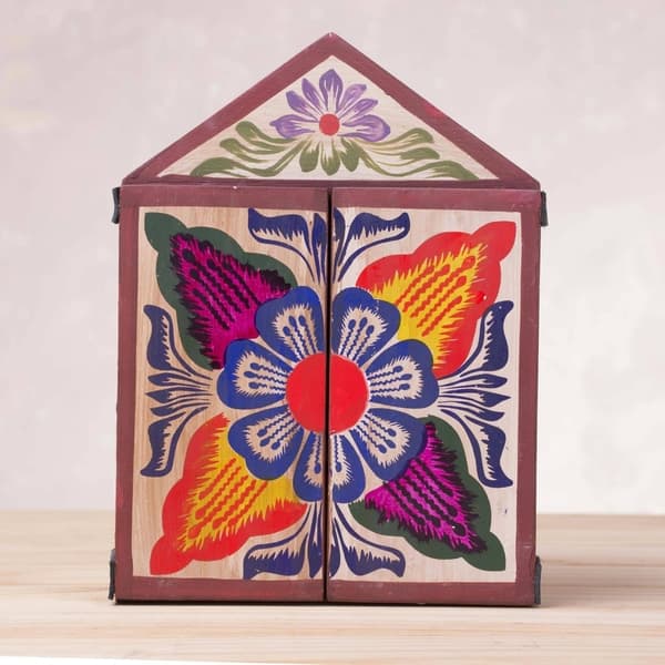 Handmade Wood Retablo Gallery Of Masks Peru Overstock 21420323