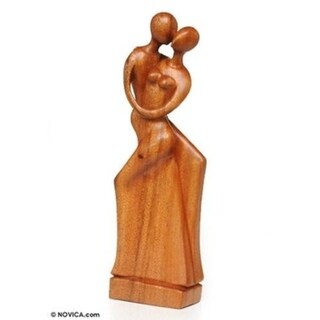 Wood Statuette, 'Ballroom Dance' - Indonesia