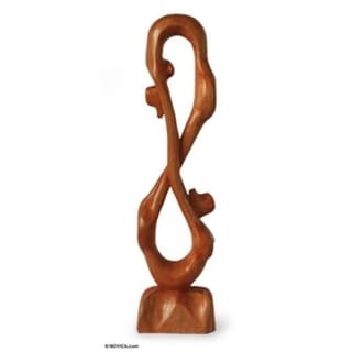 Cedar Sculpture, 'Love Infinity' - Ghana
