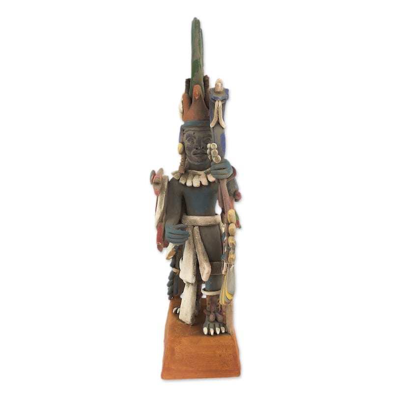 Handmade Ceramic Sculpture, 'Huitzilopochtli' (Mexico)