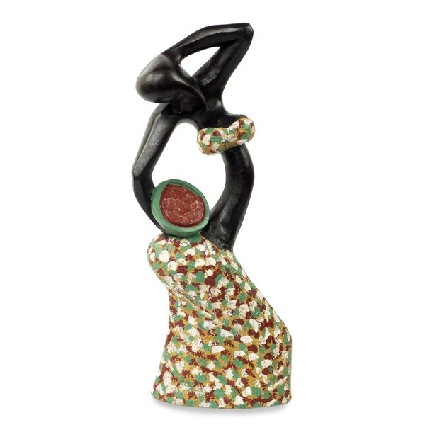 Wood Sculpture, 'A Faithful Woman' - Ghana