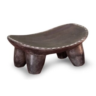 Wood Sculpture, 'Lobi Pillow' - Ghana