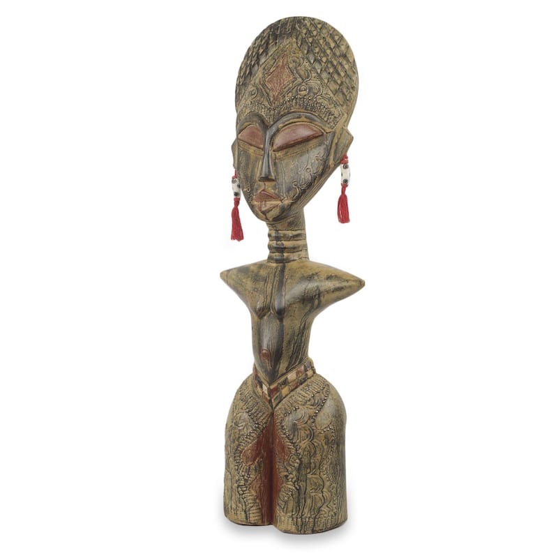 Handmade Wood Sculpture, 'Detugbi' (Ghana)