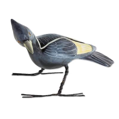 NOVICA Handmade Ceramic Figurine, 'Ivory-Billed Woodpecker' (Guatemala) - 2.6