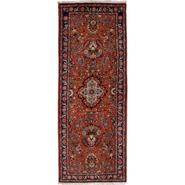 eCarpetGallery Hand-knotted Lilihan Dark Copper Wool Rug - 2'6 x 6'11