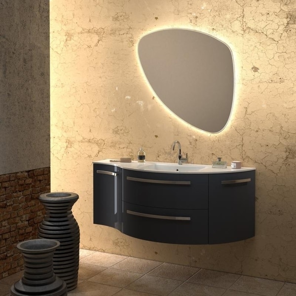 Shop LaToscana Ambra Wood 52inch Wall Mounted Curved Vanity with