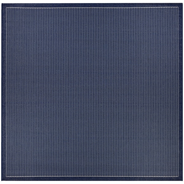Pergola Deco Ivory-Blue Indoor/Outdoor Square Rug - 8'6" Square