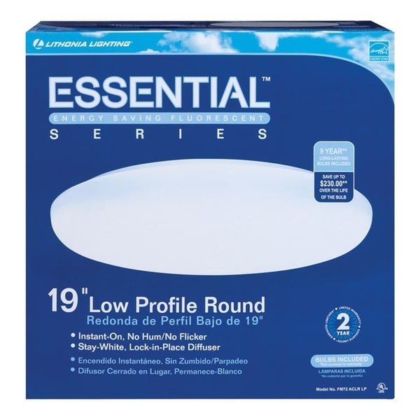 Lithonia Lighting Essential 19 In L 3 Bulb Lights T9 Lithonia Lighting Essential 19 In L 3 Bulb Lights T9 Fluorescent Light Fixture Round