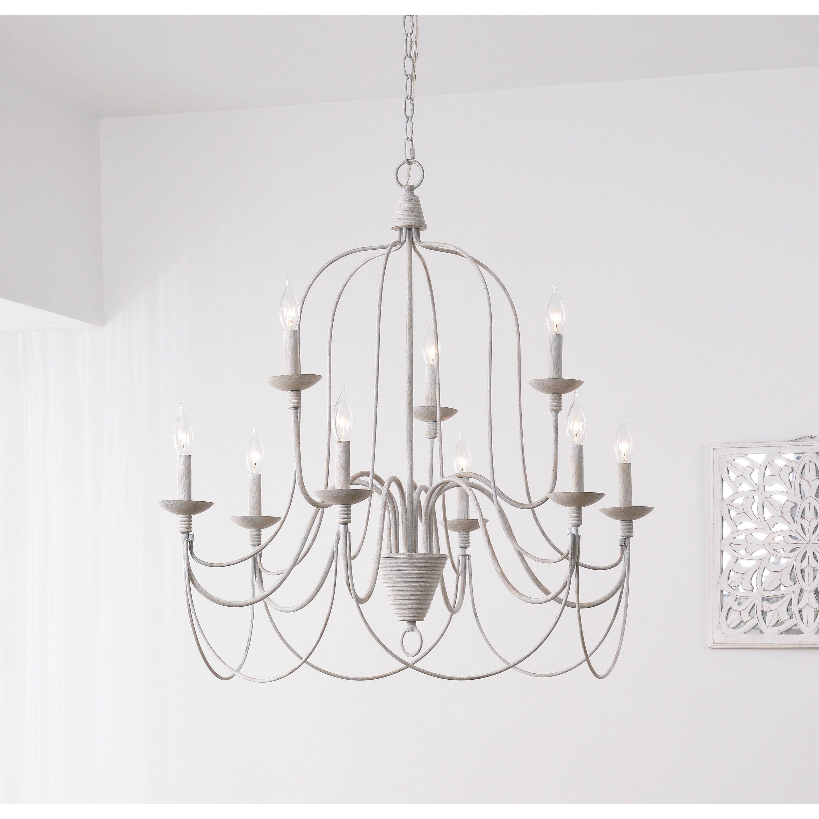 Alma 9 Light Chandelier - White - Chandeliers For Bedrooms by Overstock.com