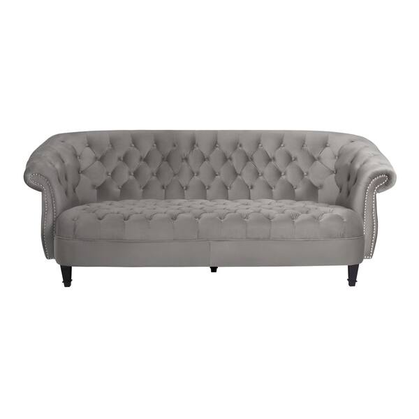 Shop Cassini Sofa Grey Velvet Free Shipping Today