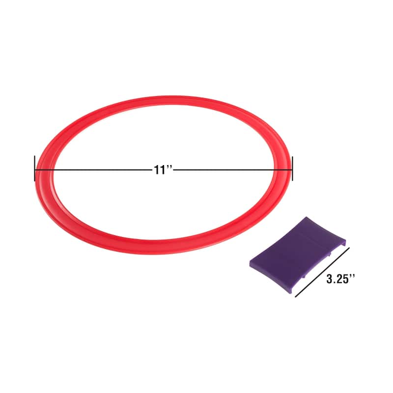 Hopscotch Ring Game-10 Multi-Colored Plastic Rings and 15 Connectors Hey! Play! - 11" Rings - 11" Rings