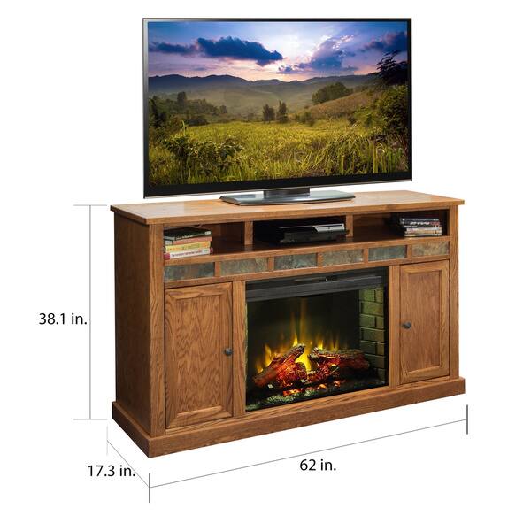 Copper Grove 62inch Fully Assembled Fireplace TV Stand, Holds Up To a 65" TV Bed Bath