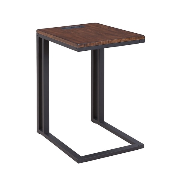 Soho C-table with Charging Station in Espresso