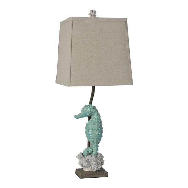 Lamps Per Se 26 5 Inch Sea Blue Seahorse White Coral Table Lamp Set Of 2 N A On Sale Overstock 21424763