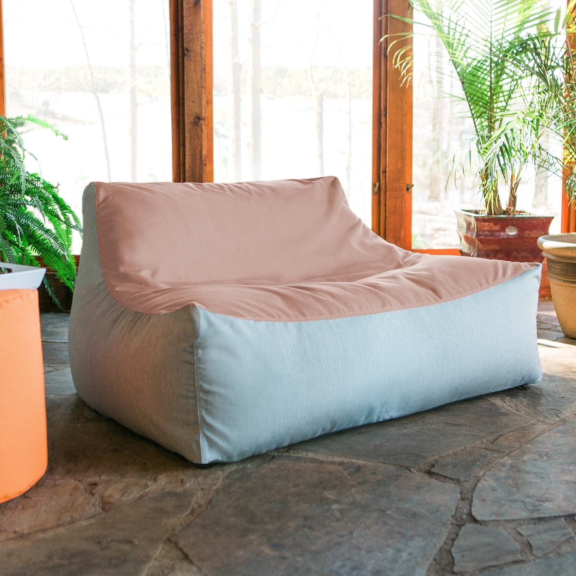 Details About Ja Lavista Outdoor Bean Bag Loveseat Modern Patio Sofa