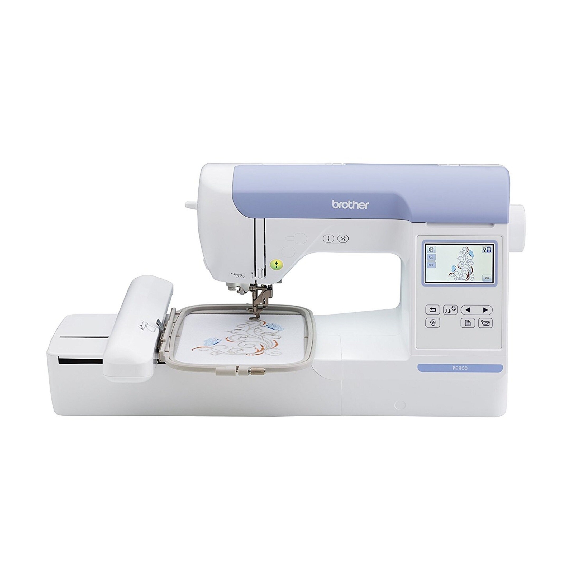 YUNLAIGOTOP Sewing and Embroidery Machine, 2-In-1 Embroidery Machine with  Large LCD Touch Screen, 75 Designs, 4x9.2 Embroidery Area, Computerized