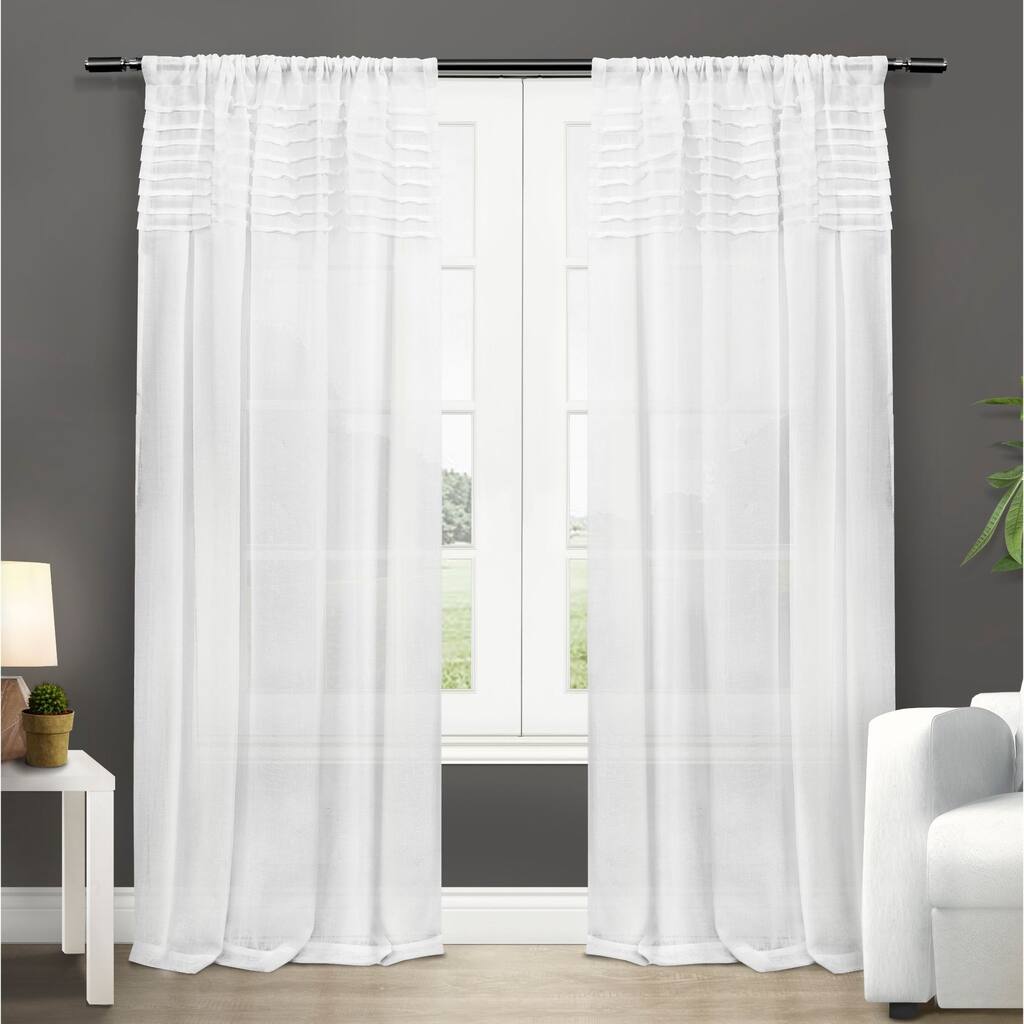 Copper Grove Narcissus Sheer Curtain Panel Pair