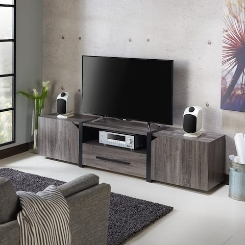 Strick & Bolton Sawa 81-inch 5-shelf Multi-functional Storage TV Console