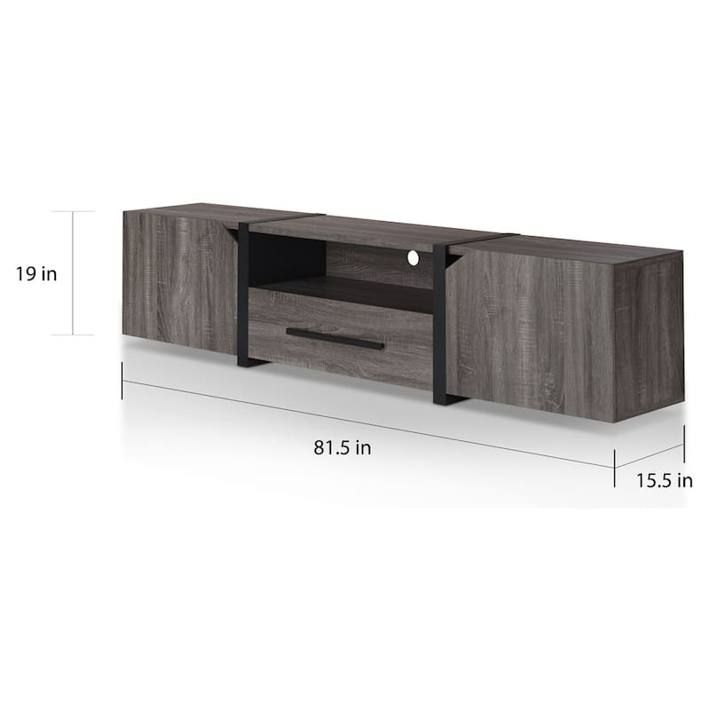 Sawa Rustic 81-inch 5-Shelf Multi-functional Storage TV Console by Strick & Bolton