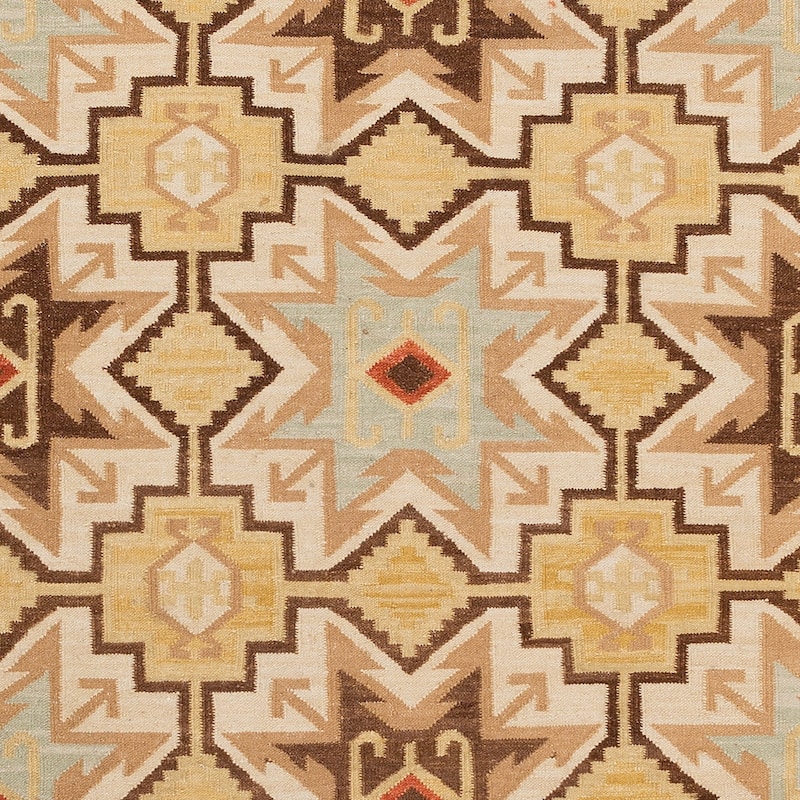 The Curated Nomad Valdivia Tan/ Red Aztec Area Rug - 8' x 11'