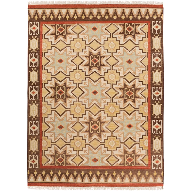 The Curated Nomad Valdivia Tan/ Red Aztec Area Rug - 8' x 11'
